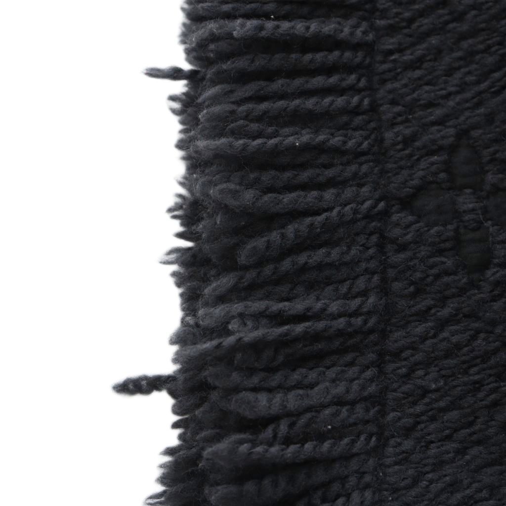 Louis Vuitton ブラック マフラー フリンジ付き LOUIS VUITTON
