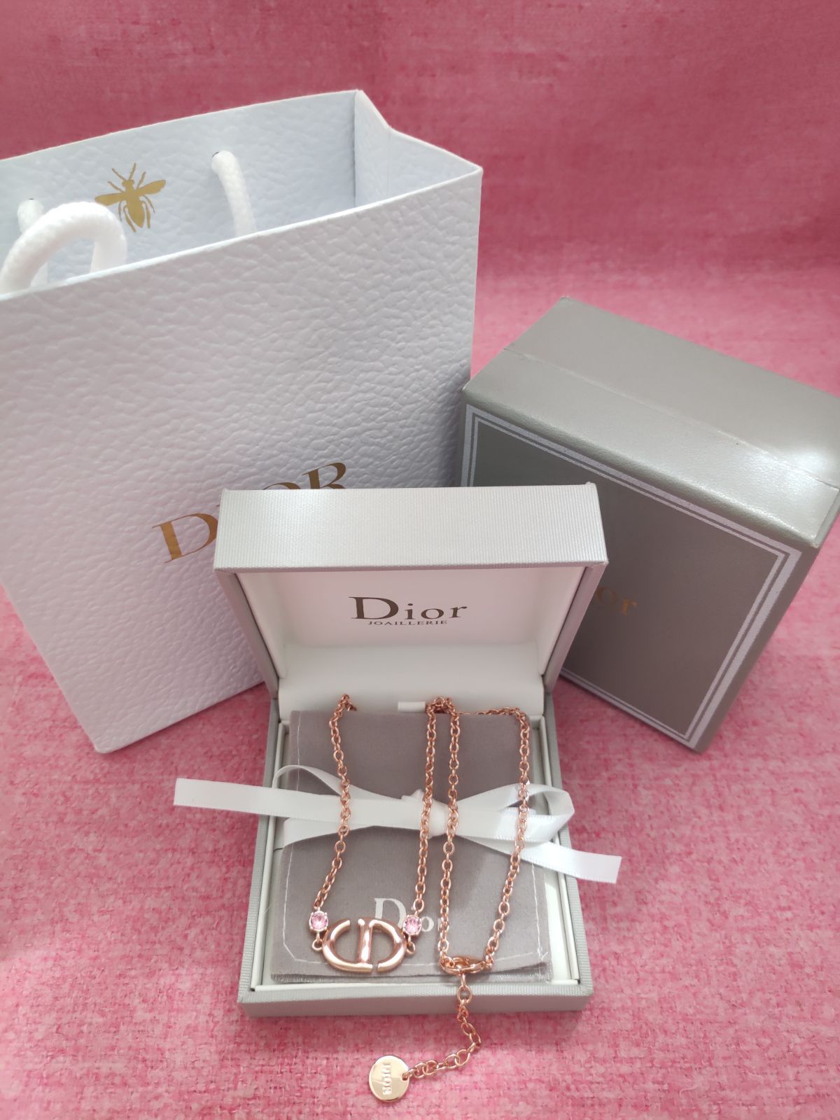 お得品🌸Dior・クリスチャンディオール ネックレス　ピンクゴールド　Dior CD Navy ネックレス　◆レディース◆　超人気美品