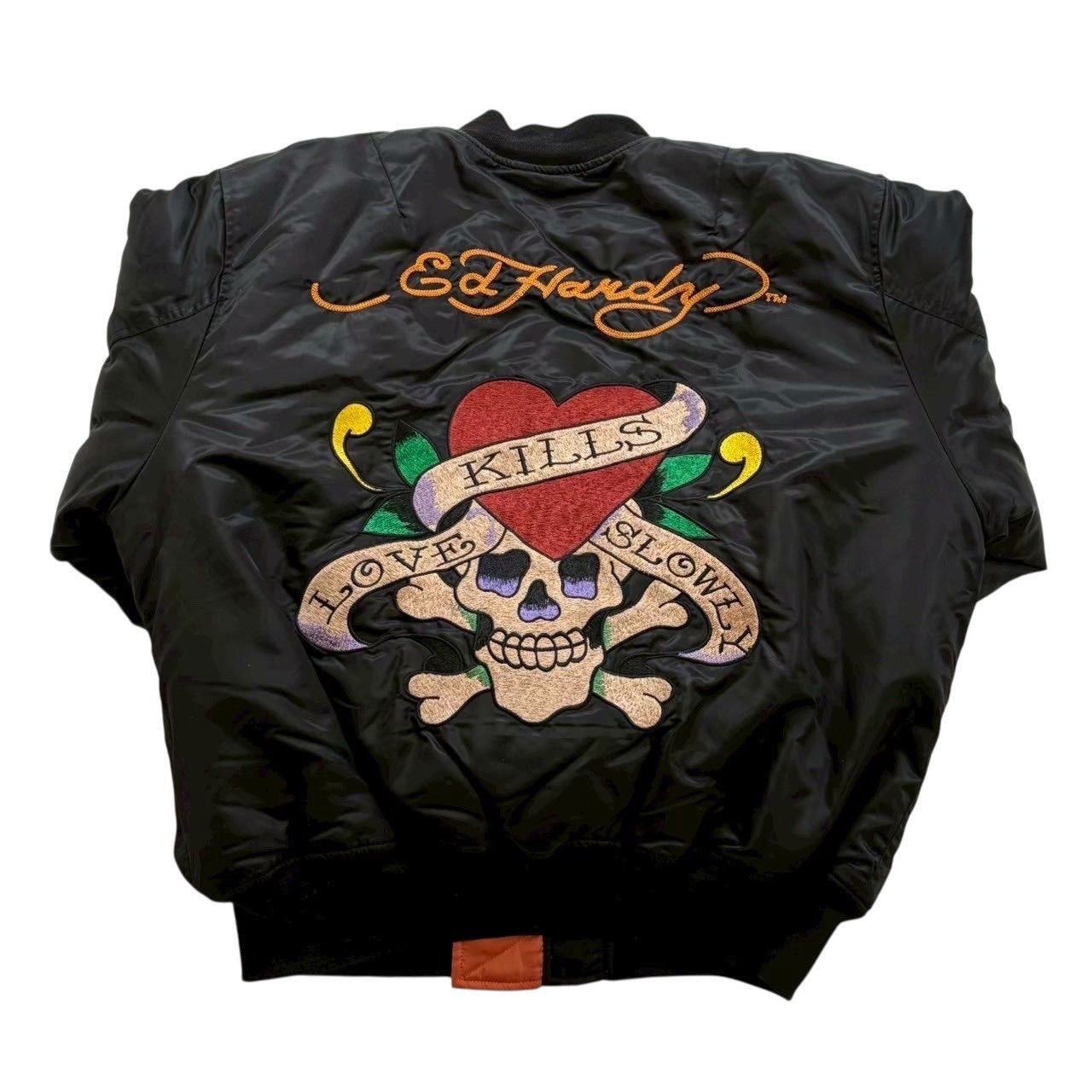 Ed hardy エドハーディー MA-1 黒 オレンジ リバーシブル y2k