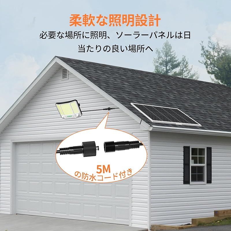 intelamp 大型 ソーラー センサーライト 屋外 分離式 LED投光器 20000mAhバッテリー搭載＆4000ルーメン 6500K リモコン付き 2 12時間タイマー機能 IP65防水 ダブルモーションセンサー 壁掛け ポール ガレージ 庭 玄 1 OLIVEOS_COM_TR