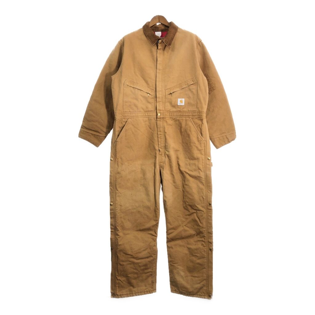90年代 Carhartt カーハート ダック オールインワン 大きいサイズ ワーク ブラウン (メンズ 48 R) 中古 古着 R0807