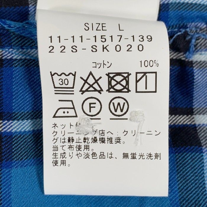 SSZ エスエスズィー 22SS GB KING チェックシャツ ブルー Size L