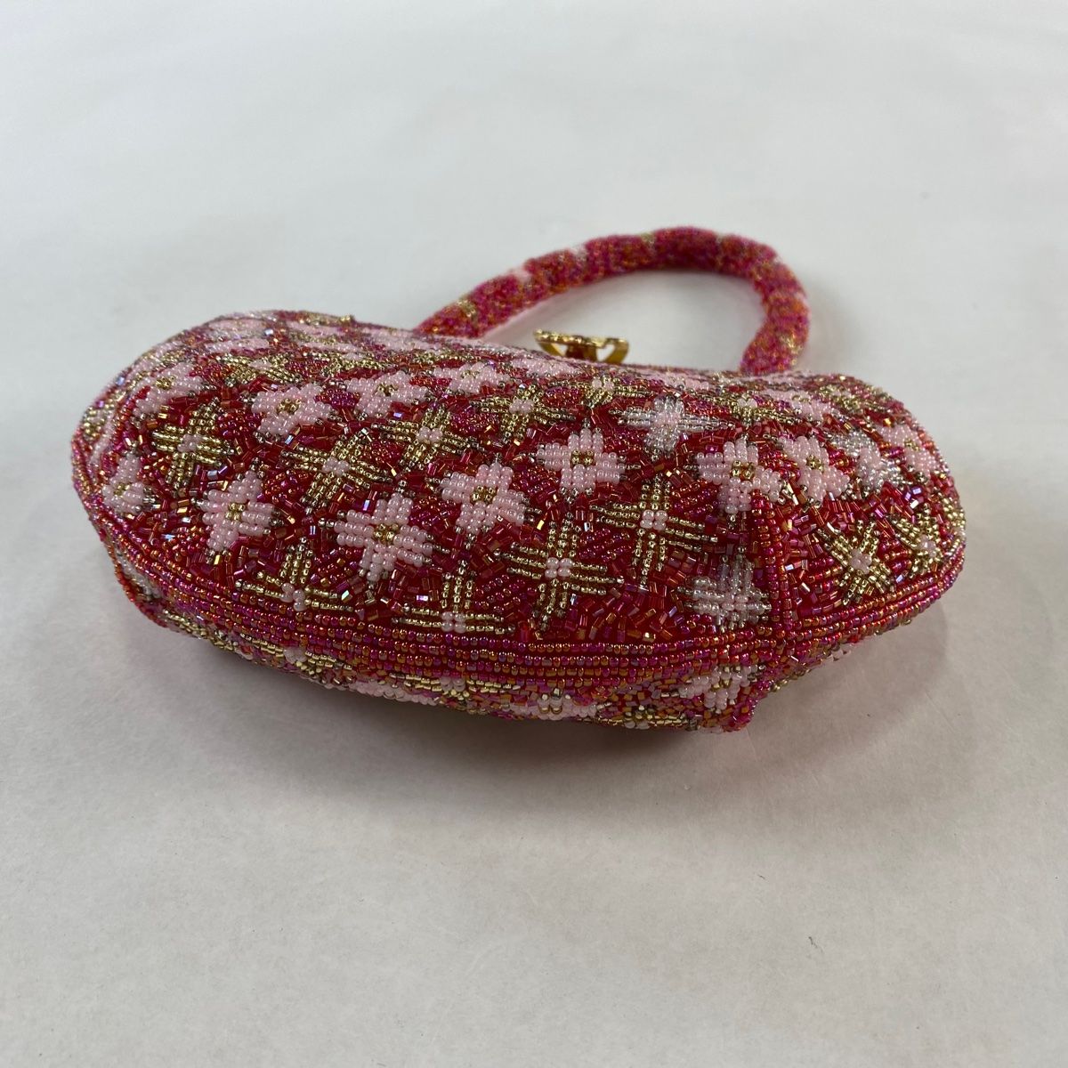 ビーズバッグ】総ビーズ がま口 昭和レトロ 和装小物 和装バッグレトロ