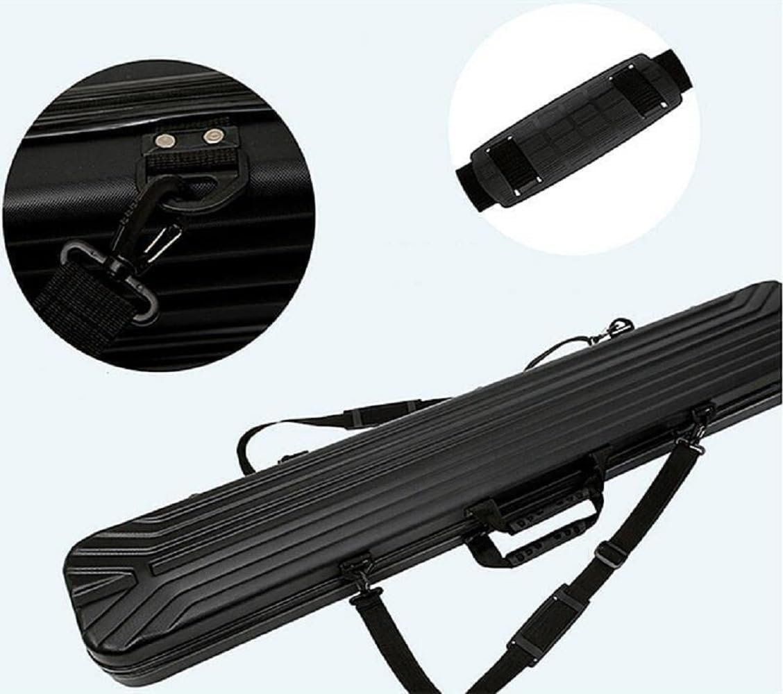 釣り竿ケース ハード フィッシングロッドバッグ 多機能 防水 ABS 耐スクラッチ ストライプデザイン 釣りギア収納