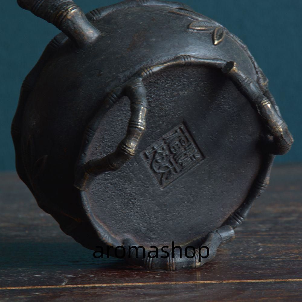 銅炉 香炉【福地洞天】 三足竹節紋香炉 宣徳炉 茶道香道具 工芸品 置物 銅炉 香炉【福地洞天】 三足竹節紋香炉 宣徳炉 茶道香道具 工芸