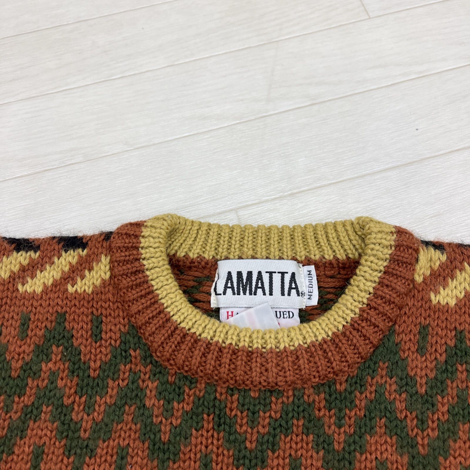 97◎ 古着 LAMATTA ニット セーター ブラウン メンズ M - section.9