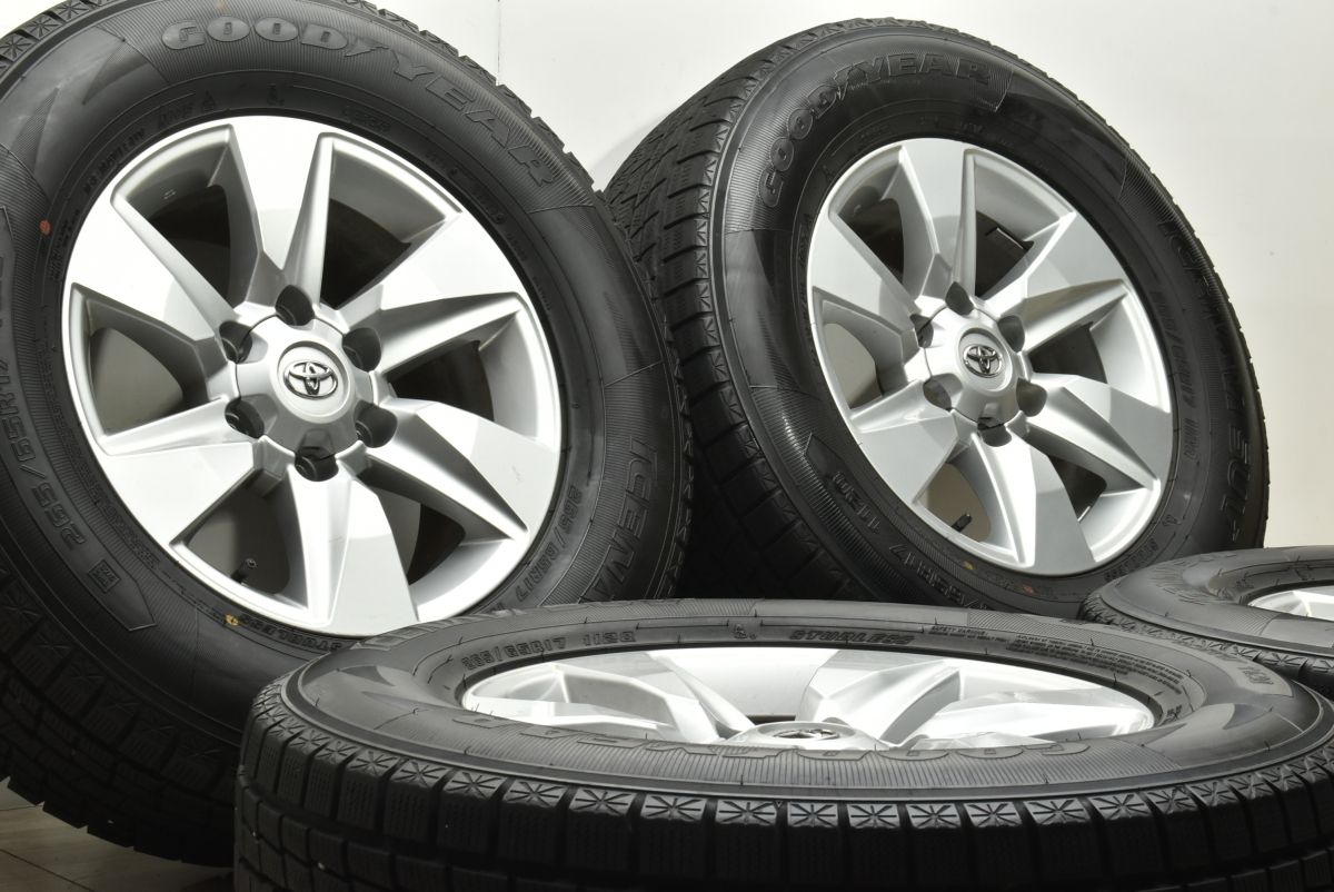 バリ溝 トヨタ 150 ランドクルーザープラド 後期 純正 17in 7.5J 25 PCD139.7 グッドイヤー アイスナビ SUV 265 65R17 ハイラックス