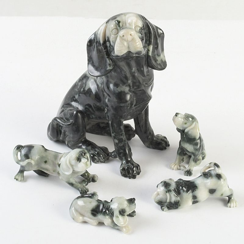 中国 玉石翡翠彫刻 洋犬 置物 5点まとめて J S44 - メルカリ