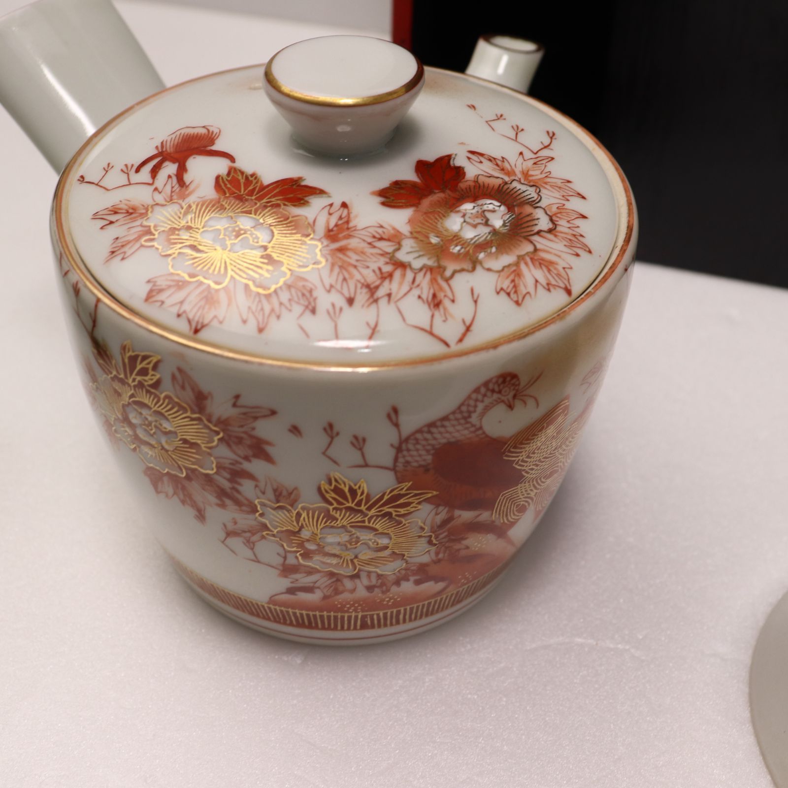 九谷『九谷焼 茶器』茶器セット 赤絵 金彩 木箱有 煎茶器 九谷焼 うぶ 