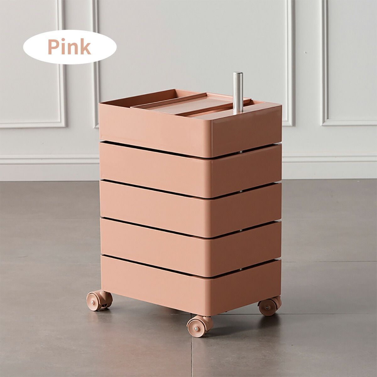 カラーラック ワゴン キャスター付き 5段 カラーラック 透明 クリア 収納 ラック 収納棚 回転式 トレイワゴン回転 スリム レトロ カラフル 韓国インテリア カラーラック ワゴン キャスター付き 5段 カラーラック 透明 クリア