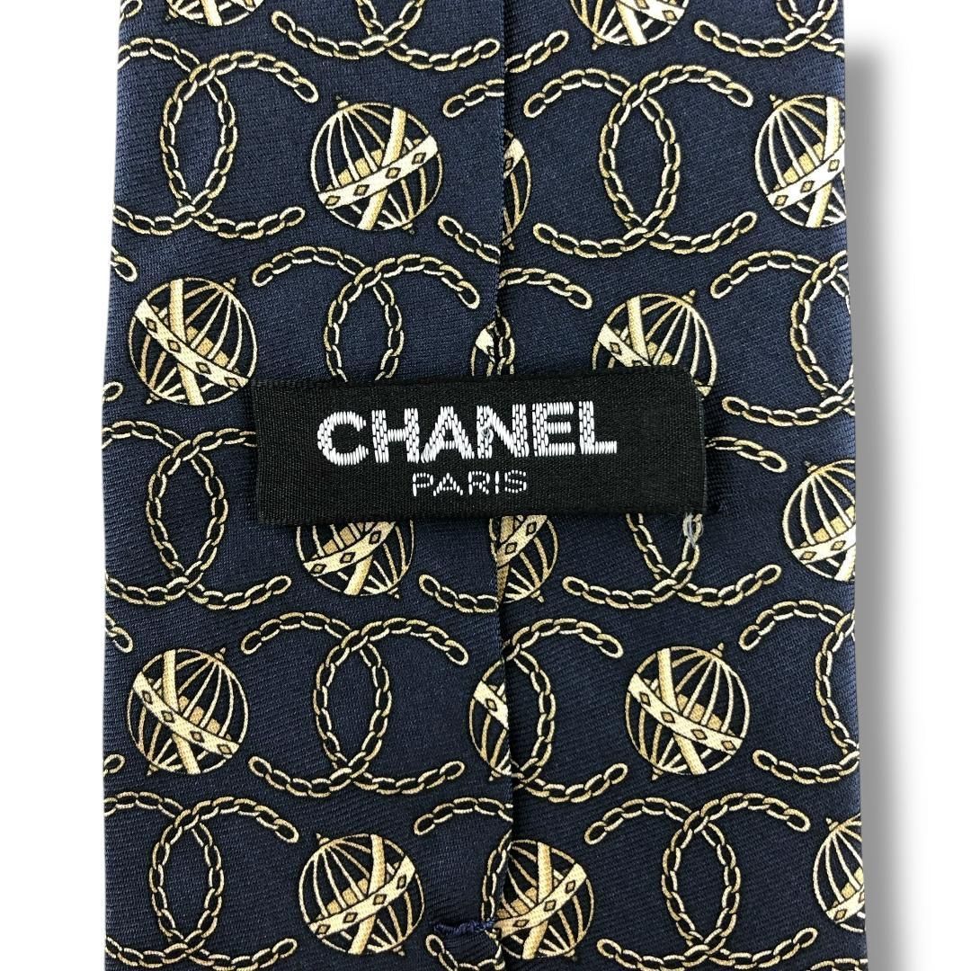 7244】美品！シャネル ネクタイ ネイビー系 ココマーク柄. - メルカリ