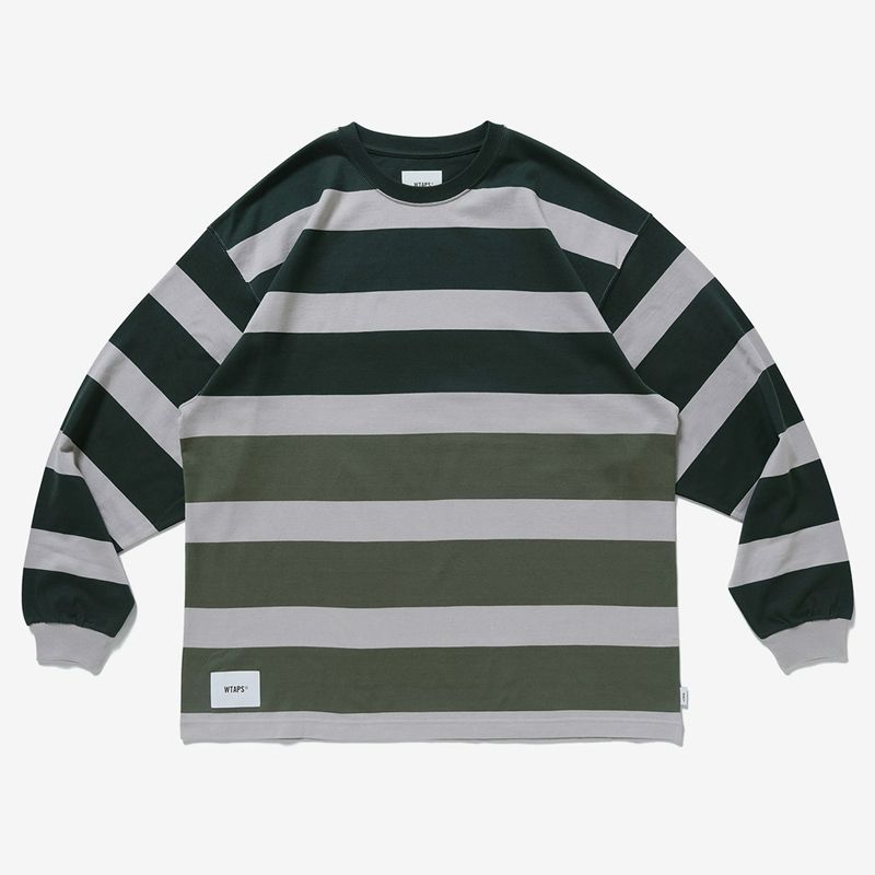 → WTAPS 22SS LANE ボーダー L/S COTTON GREEN 221ATDT-CSM28