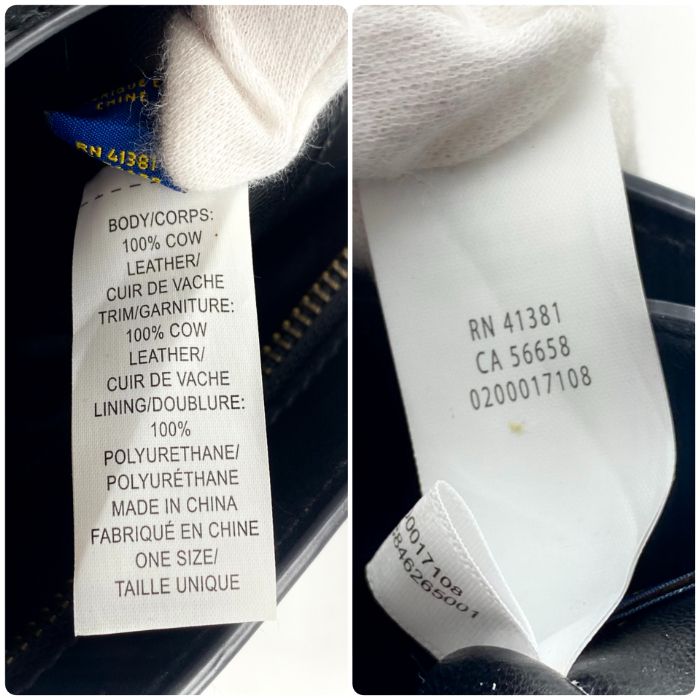 良品 POLO RALPH LAUREN ポロ ラルフローレン ロゴ 2way ハラコ レザー