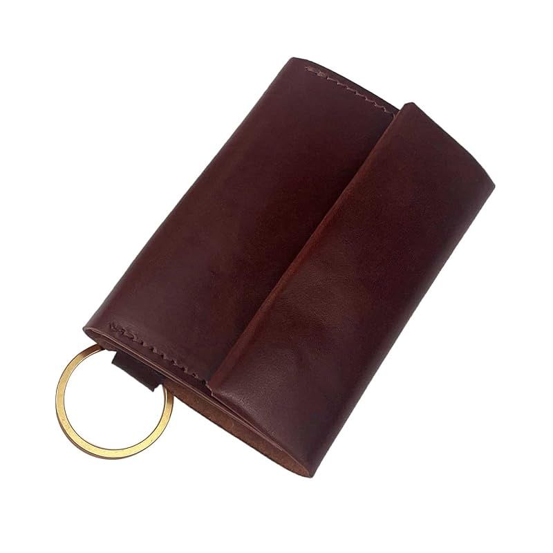新着商品 クリフ 財布 ウォレット メンズ コンパクト カード ミニ財布 本革 真鍮 キーリング-チョコ