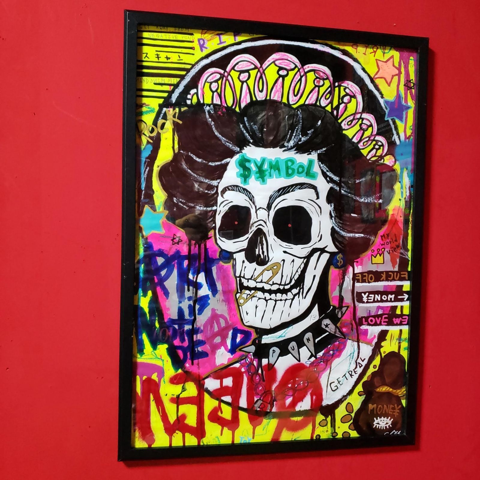 Aランク 【SALE】SKULL QUEEN(YELLOW)絵画 インテリア 現代アート