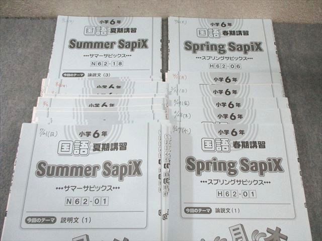 SAPIX 小6 サピックス デイリー/スプリング/サマーなど 国語 通年セット 【計106回分】 2024 ★ 300L2D SAPIX 小6 サピックス デイリー/スプリング/サマーなど 国語