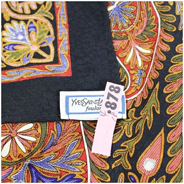 Yves Saint Lauren イヴサンローラン 大判 スカーフ シルク イヴサン