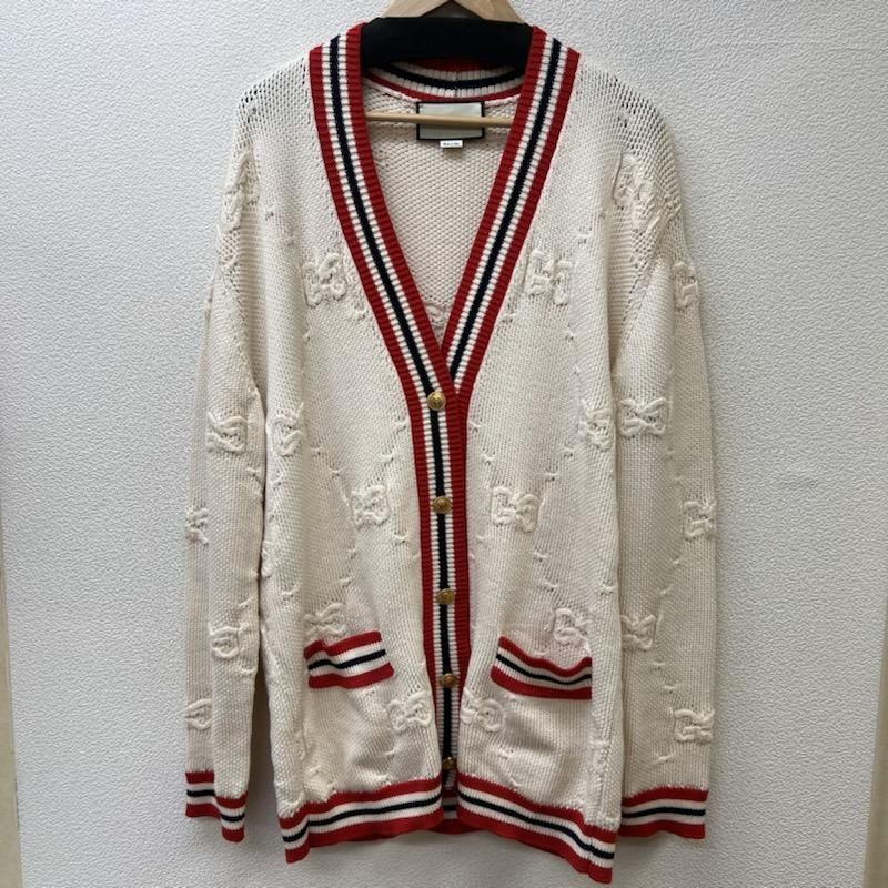 GUCCI グッチ カーディガン 長袖 イタリア製 GG柄 ケーブルニット  