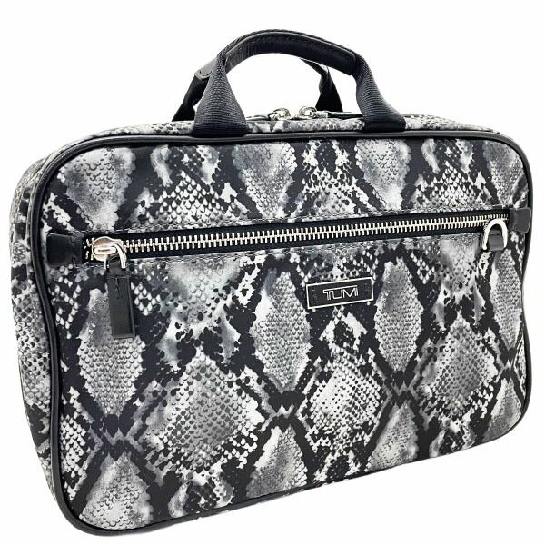 トゥミ ポーチ パイソン調プリント トラベルポーチ ナイロン グレー系 ブラック 黒 TUMI ポーチ 化粧ポーチ コスメポーチ コスメティックポーチ フック付き 吊り下げ トラベルケース マルチポーチ トラベルグッズ 旅行 吊るす 掛ける 小物入れ