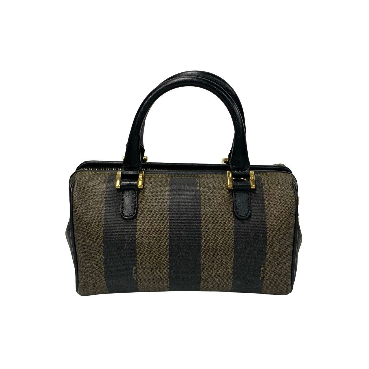 極 美品 希少品 FENDI フェンディ ペカン FF ロゴ ストライプ 柄 
