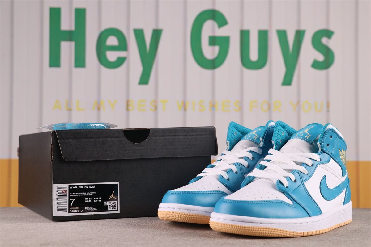 靴 Nike Air Jordan 1 Mid Aquatone 26cm Giày Nike Air Jordan 1 Mid 'Aquatone' DQ8426-400 Authentic-Shoes