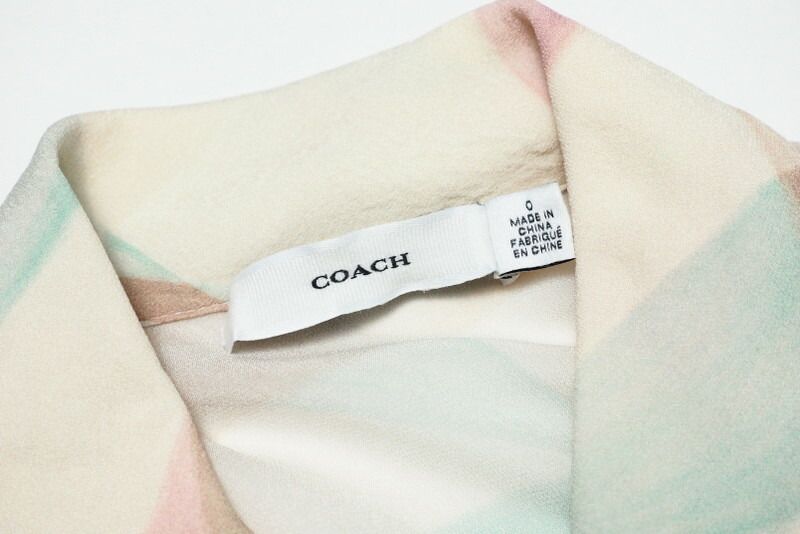 ■美品■COACH コーチ シャツ ブラウス レディース サイズ0 長袖 ステッチ マルチカラー ブランド古着【中古】 20240309/GP4341