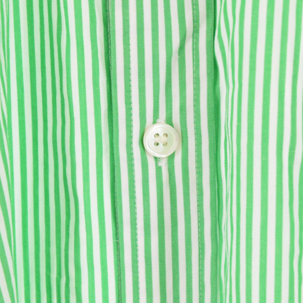 Ron Herman California (ロンハーマン カリフォルニア) Too Big Striped Shirt トゥー ビッグ ストライプ  長袖シャツ グリーン/ホワイト レディース 3710700136 - メルカリ