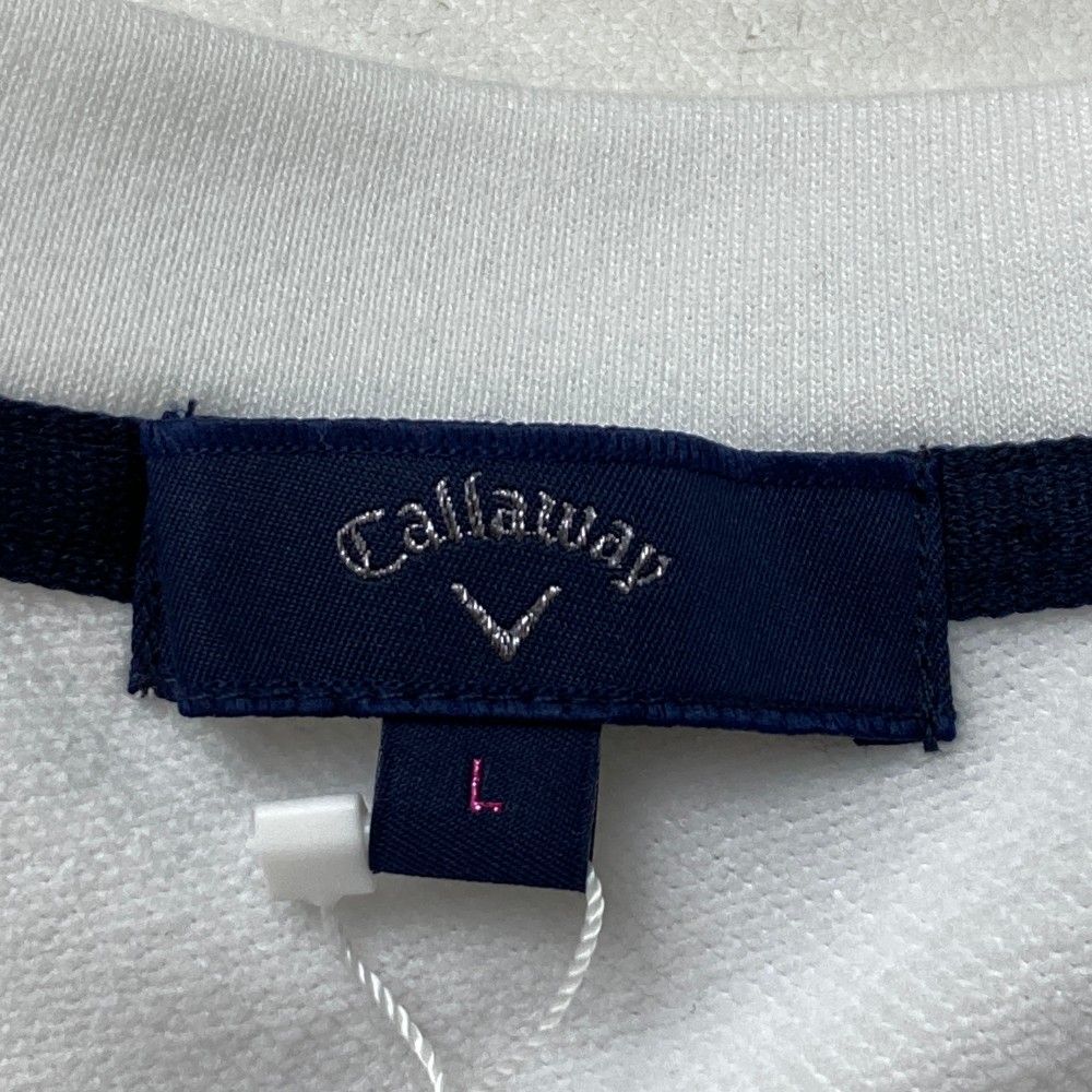 サイズ：L CALLAWAY キャロウェイ  フロントロゴ クルーネック長袖Tシャツ  ホワイト系 [240101415263] ゴルフウェア レディース ストスト サイズ：L CALLAWAY キャロウェイ フロントロゴ クルーネック