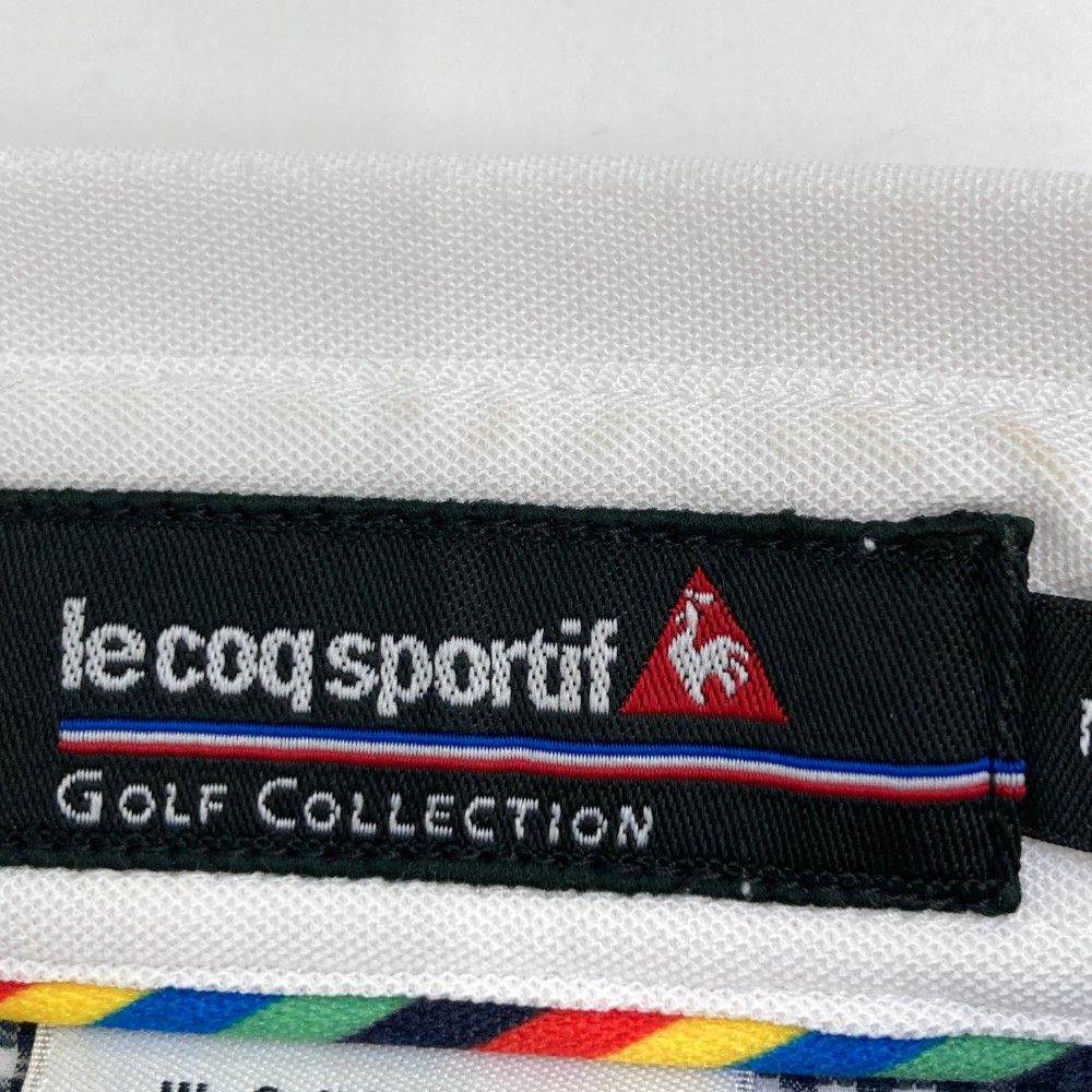 サイズ：M LECOQ GOLF ルコックゴルフ  半袖ポロシャツ 刺繍総柄 ホワイト系 [240101213412]# ゴルフウェア メンズ