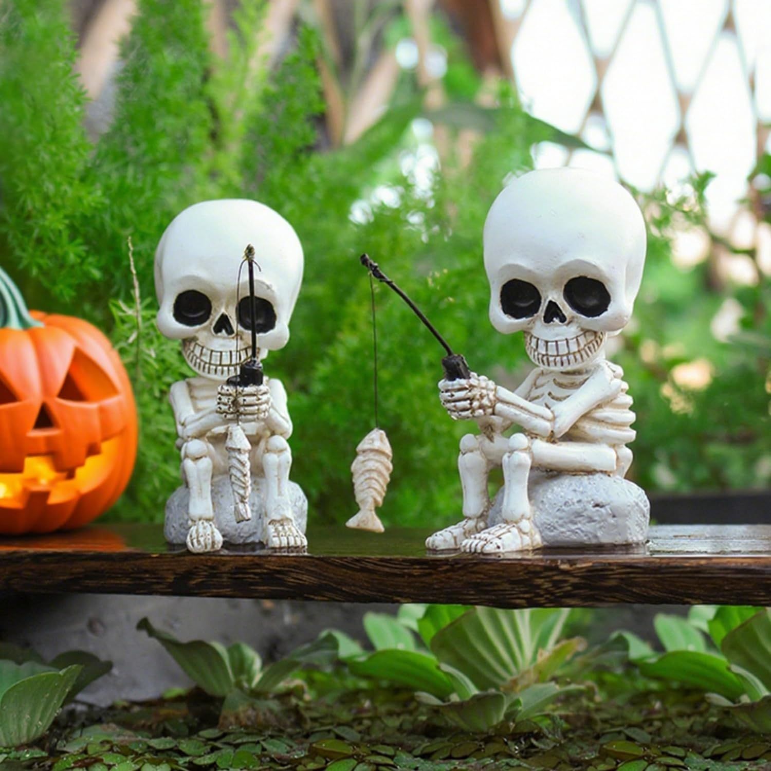 COSSA] ハロウィン飾り スカル置物 釣りのスカル ミニチュア 髑髏 骸骨