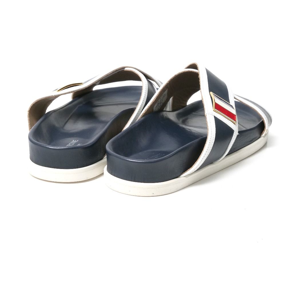 トムブラウン　ビーチサンダル　レザー THOM BROWNE トムブラウン サンダル サイズ41 ロゴプレート