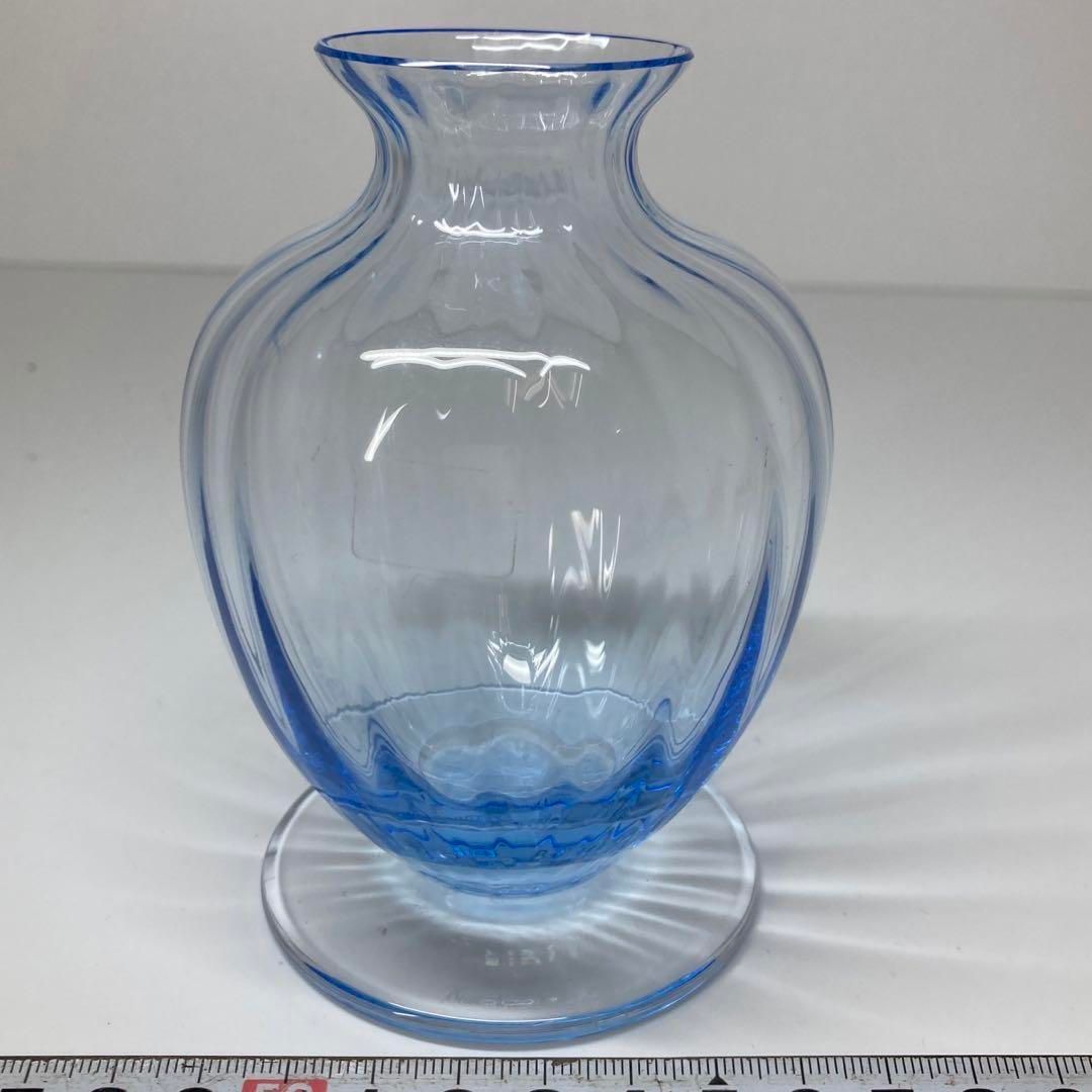 洋3 バカラ アレーユ ブルー フラワーベース 高さ11㎝ 東な6-0904