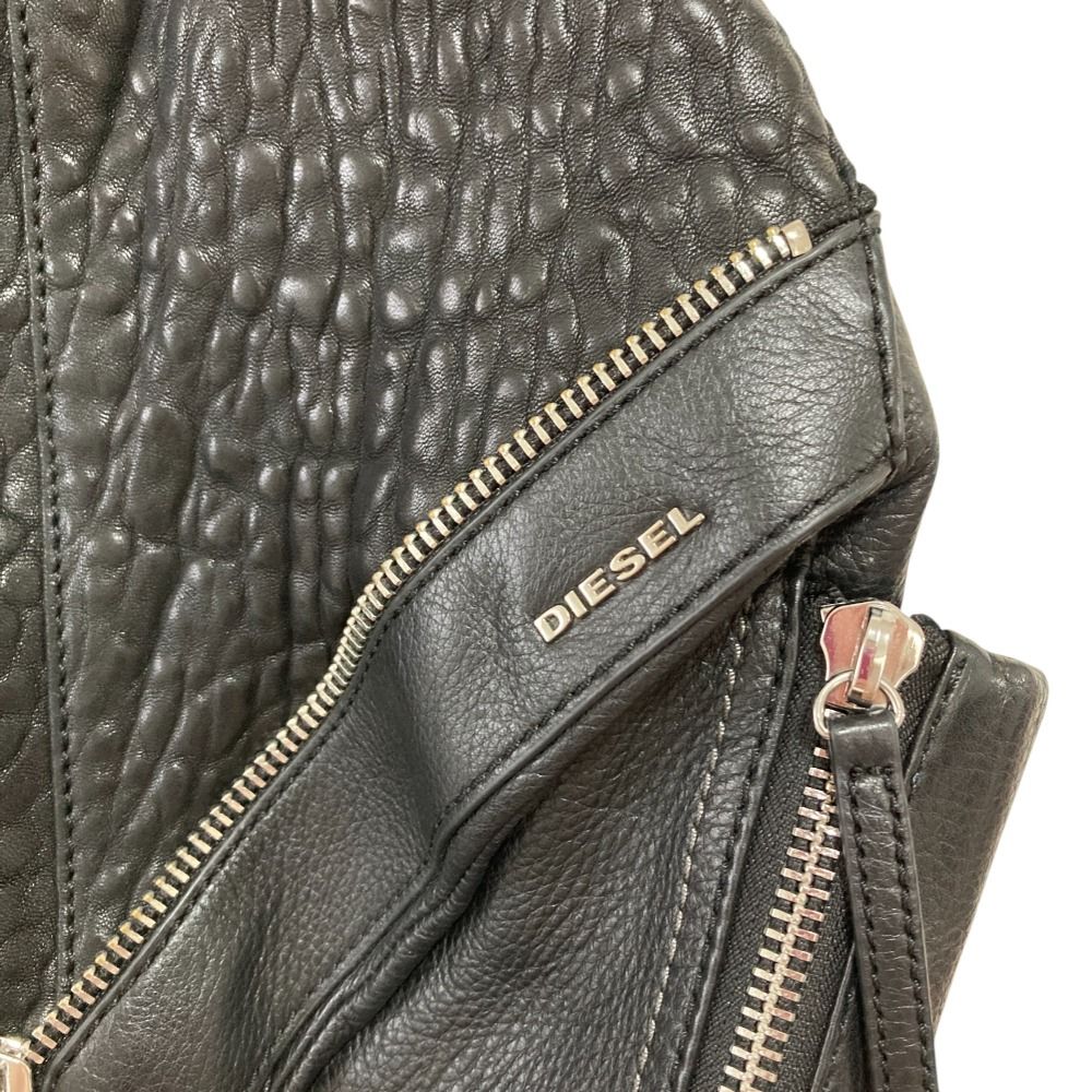 E54美品◆ディーゼル 本革：レザー/LE-MHONIC◆リュック/バックパック 美品 DIESEL ディーゼル LE-MHONIC レザー ジップデザイン
