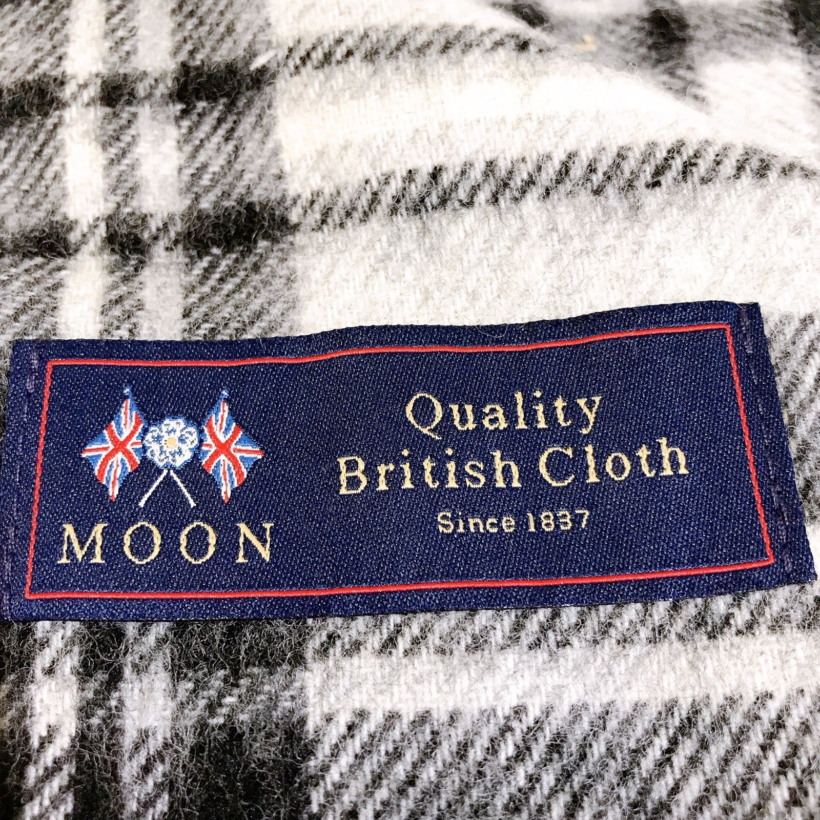 美品】MOON Quality British Cloth 大判 マフラー チェック メンズ