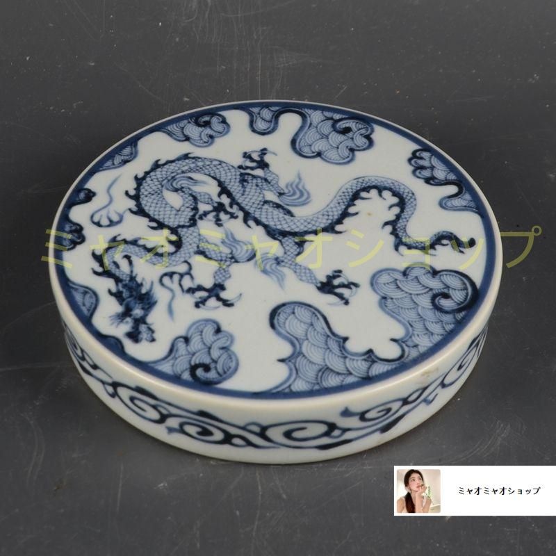 竜紋の筆立て文鎮  装飾品 美品 景徳鎮 陶磁器 工芸品 美術品 置物 景徳鎮 磁器 元青花竜紋文鎮 蓋置 茶道具装飾品 現代工芸品 美術