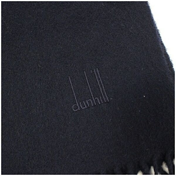 ダンヒル マフラー ネイビー 無地 160×30センチ 中古 Aランク 数量限定