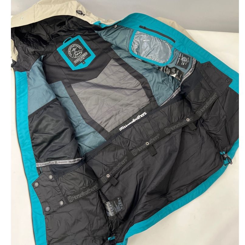 ◆◆Hosefeathers スキーウェア Sサイズ タグ付 ターコイズブルーベージュ ◇◇Hosefeathers スキーウェア Sサイズ タグ付 ターコイズブルー