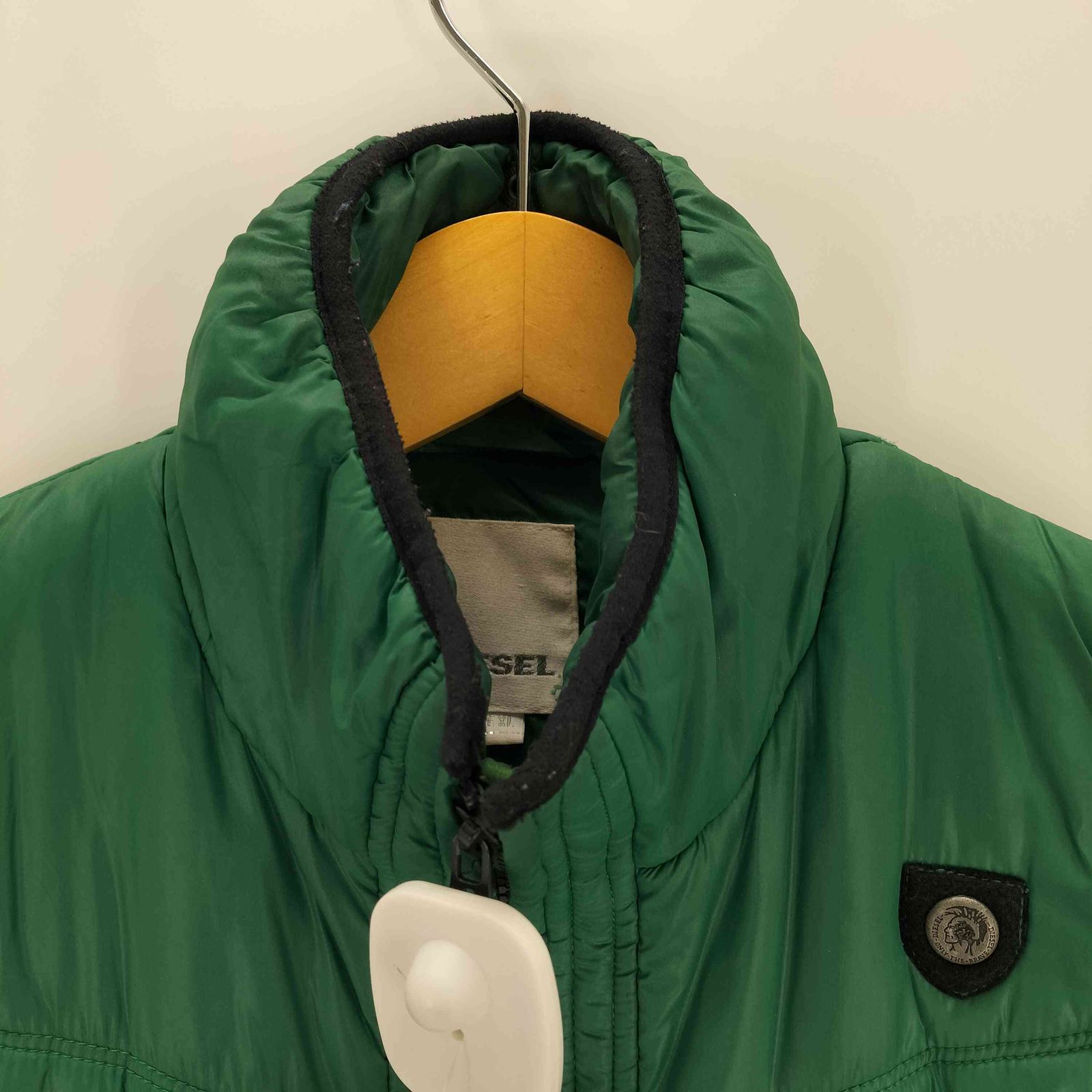 DIESEL オリーブグリーン ダウンベストXL DIESEL ディーゼル オーバル アウター フーディー ダウンベスト