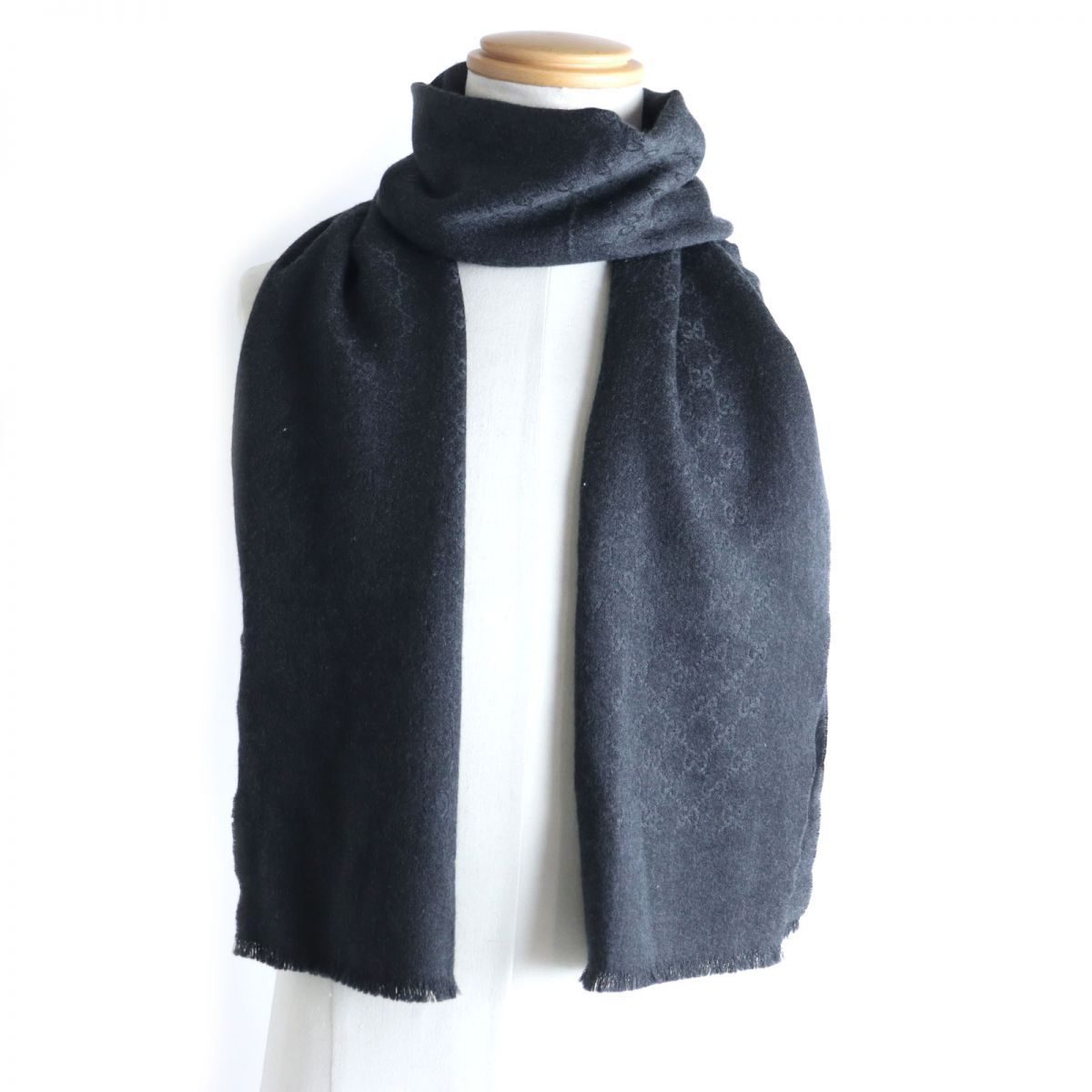 GUCCI　マフラー 美品◇GUCCI グッチ 456362 GG柄 カシミヤ100％ ストール