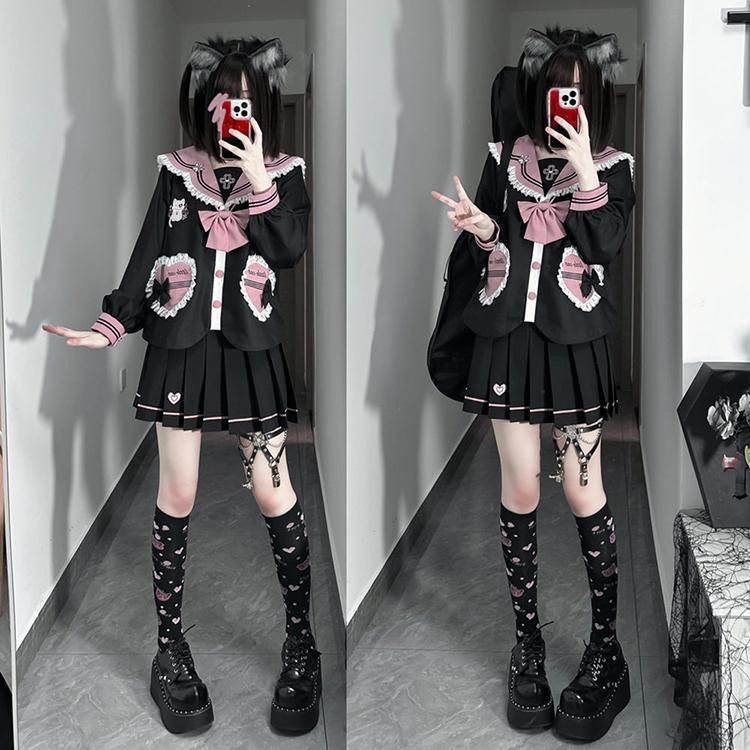 【通販激安】 制服 ロリ セーラー服 ロリータ 女子高生 ゴスロリ lolita系 コスプレ衣装