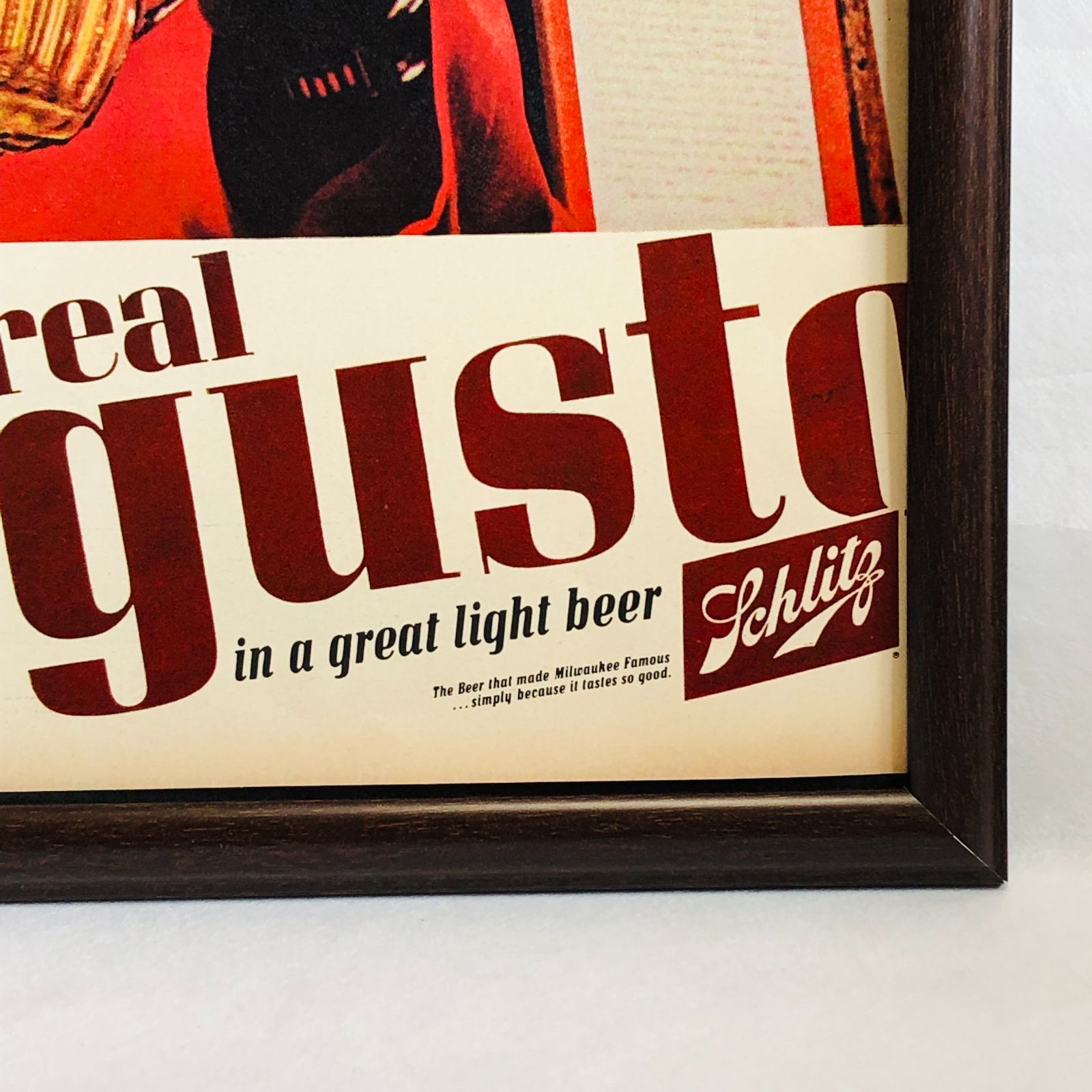 ビンテージ 広告 ポスター 『 GUSTOビール 』 50's・60's オリジナル 当時物 額付 アメリカ 輸入雑貨 ヴィンテージ (390mm ×  283mm) アドバタイジング レトロ ( AZ349 ) - メルカリ