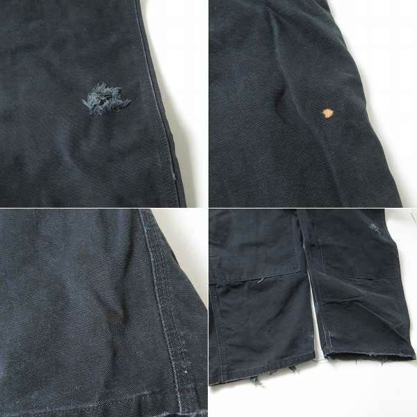 00s carhartt R01 BLK ダブルニー ダック オーバーオール 黒 実寸W48