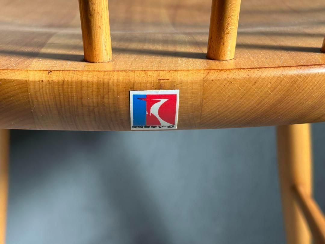 希少 赤ロゴ 飛騨産業 カウホーンチェア フープバックチェア アーム