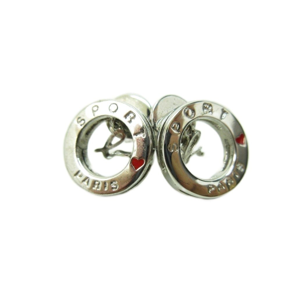 アニエスベー agnes b. SPORT 美品 スタッド ピアス ロゴ