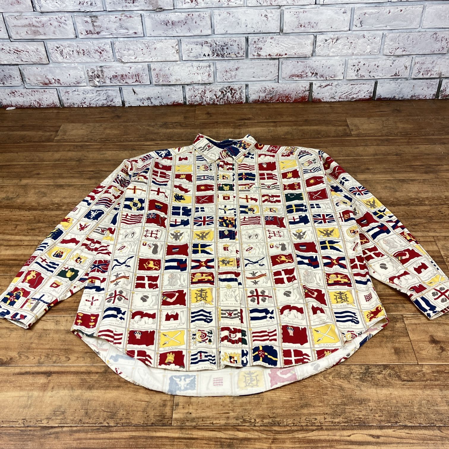 トミーヒルフィガー 総柄 ボタンダウン シャツ TOMMY HILFIGER COTTON 