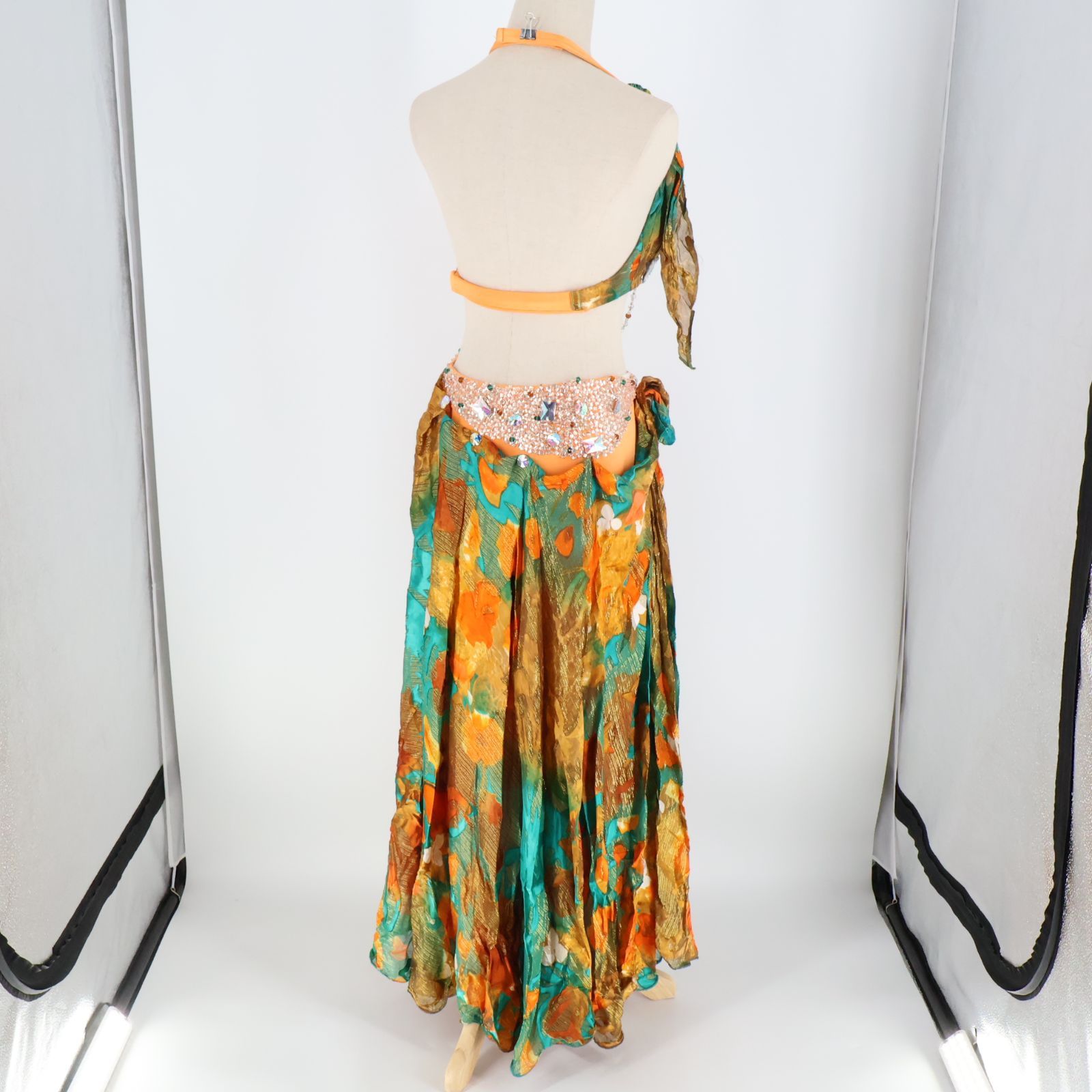 ベリーダンス セットアップ オレンジと緑 衣装 ベリーダンス オーダー