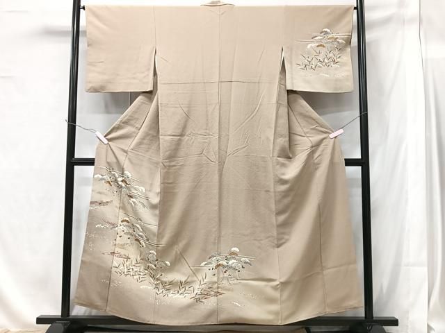 平和屋着物○訪問着 手描き 草花文 正絹 逸品 未使用 AAAY0286zg