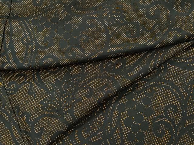 平和屋着物●本場染大島紬 葡萄唐草文 正絹 CAAZ0805vf