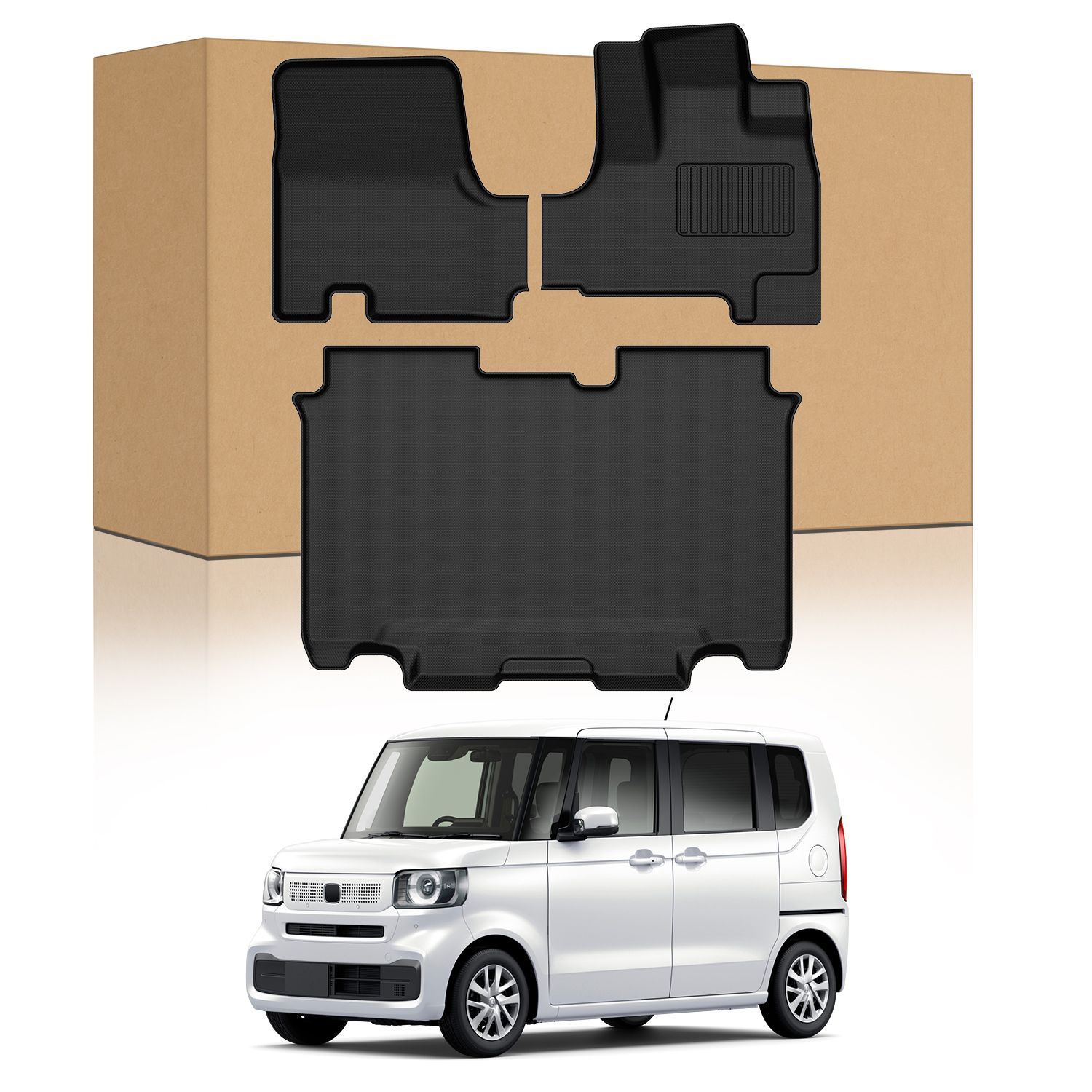 NEW立体XPEマット ホンダ N-BOX JF5 JF6 フロアマット 3D トランクマット 足元マット JOY ターボ ジョイ nbox エヌボックス 5人乗 2025年9月~ 防水マット 運転席 助手席 2列目 一台分 3PCS
