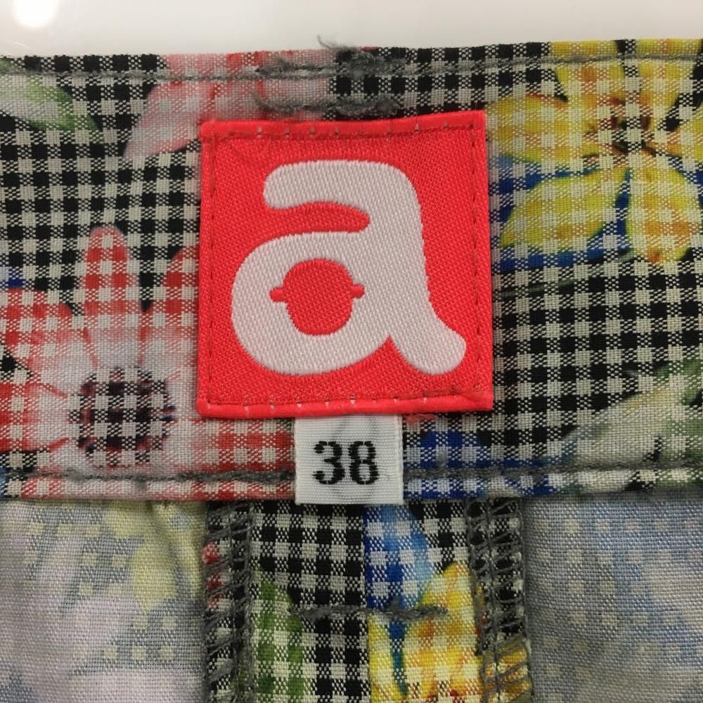archivio - アルチビオ 花柄スカート38 archivio ゴルフ レディース 超美品】アルチビオ スカート マルチカラー ギンガムチェック 花